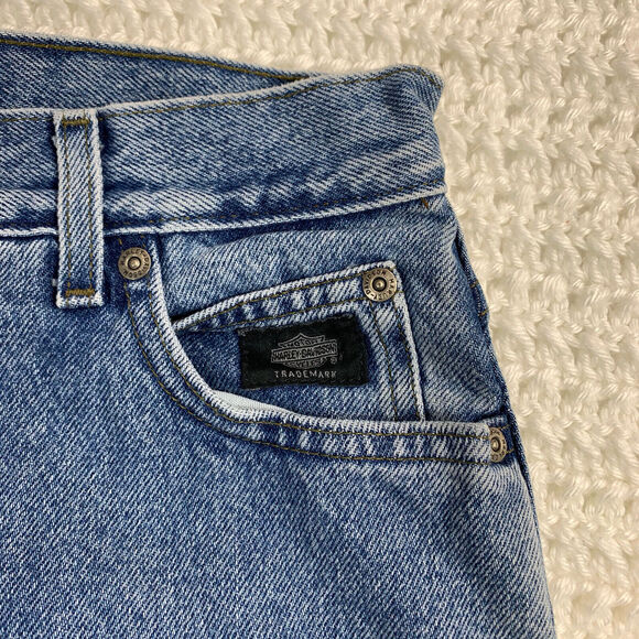 Harley Davidson 100% Cotton Size 12R 12 R Classic Women's Blue Jeans EUC - Picture 7 of 12